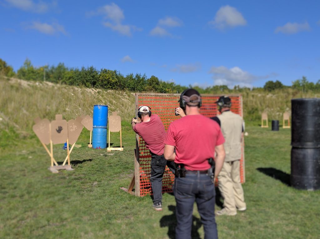 Shooter engages target around barricade